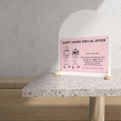 Magnetic Tabletop Arch Sign Boards SAP-04-H-WT | white color