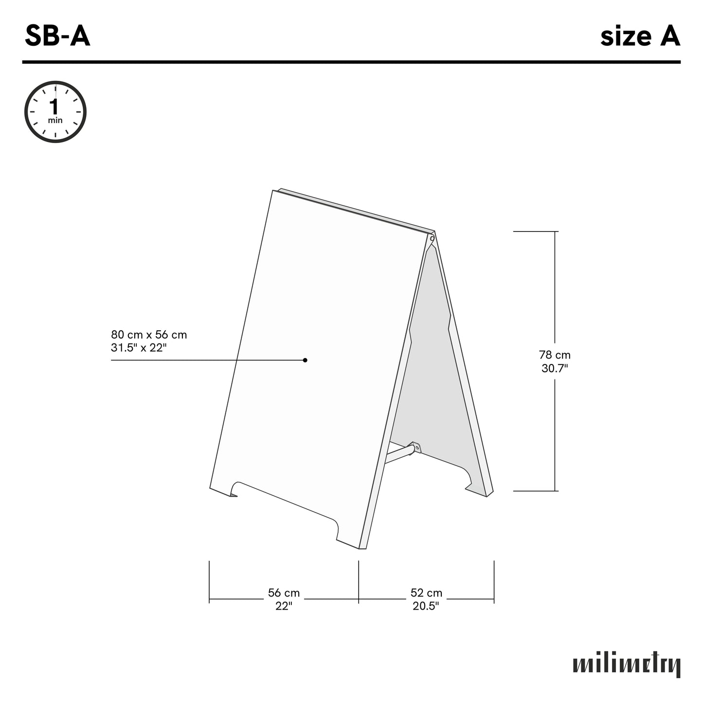 Metal outdoor sandwich board SB-A-B | black color