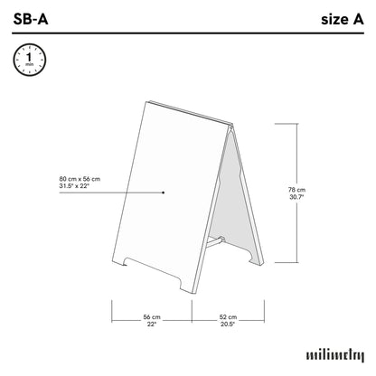 Metal Outdoor Sandwich Board SB-A-B | black color