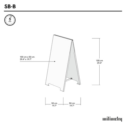 Outlet | Metal Outdoor Sandwich Board SB-B-BL | schwarze Farbe