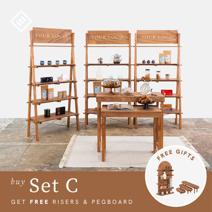 Free gifts with purchase – risers and pegboard add-ons