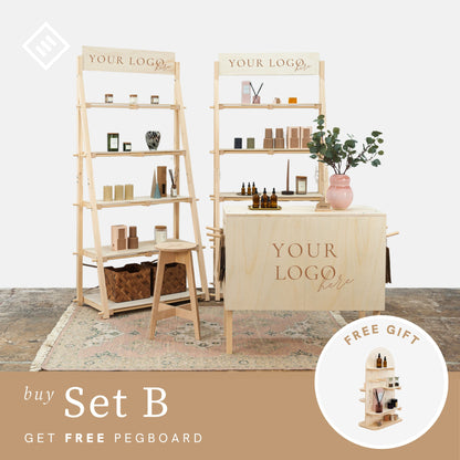 Pegboard display panel – bonus with selected booth sets

