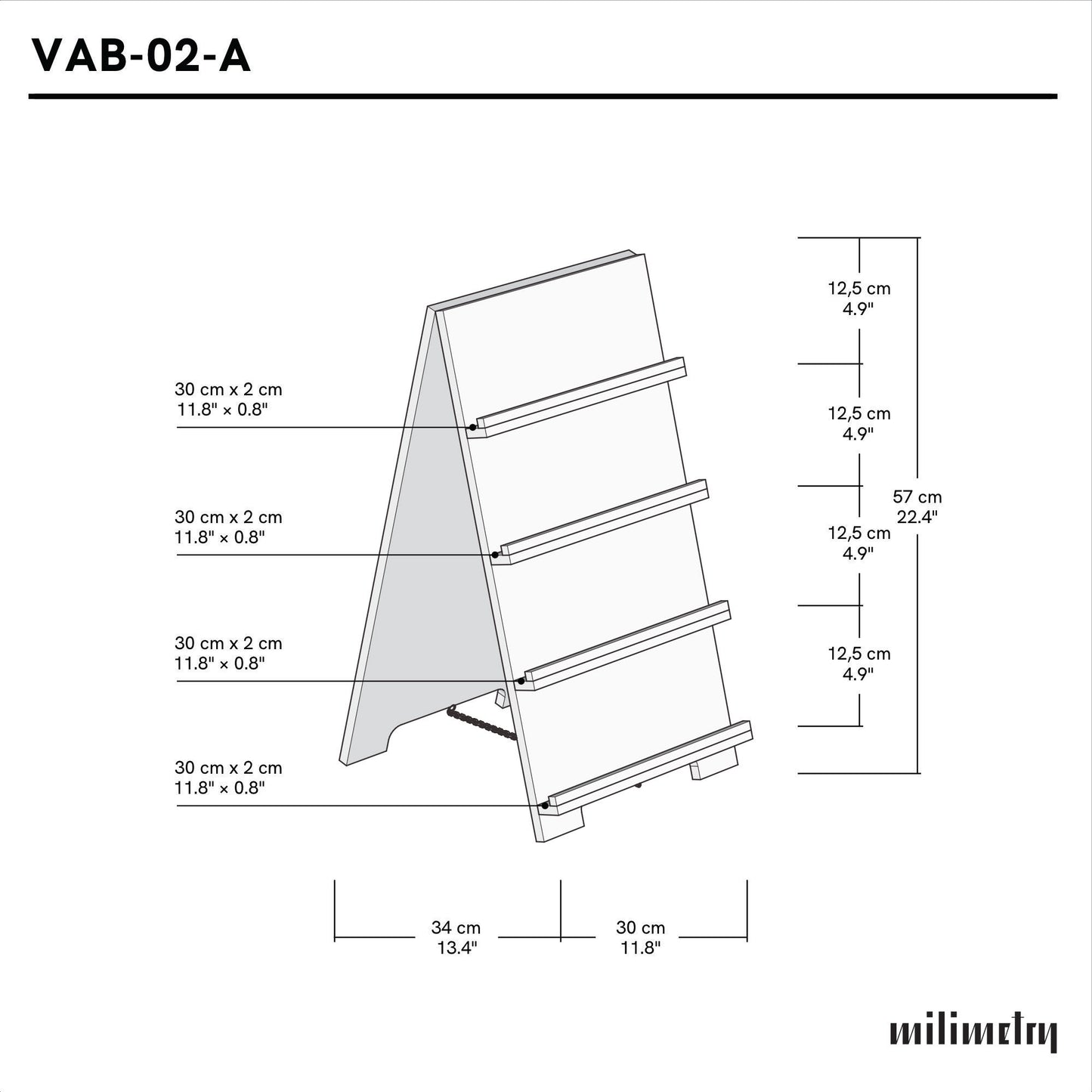 Présentoir à cartes VAB-02-CF | couleur café