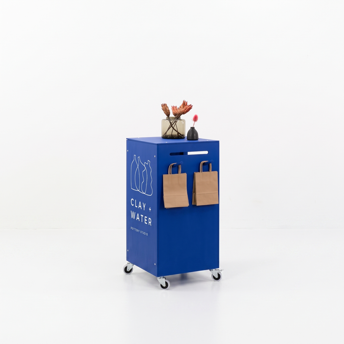 Comptoir événementiel compact VC-06-W-ML | couleur personnalisée