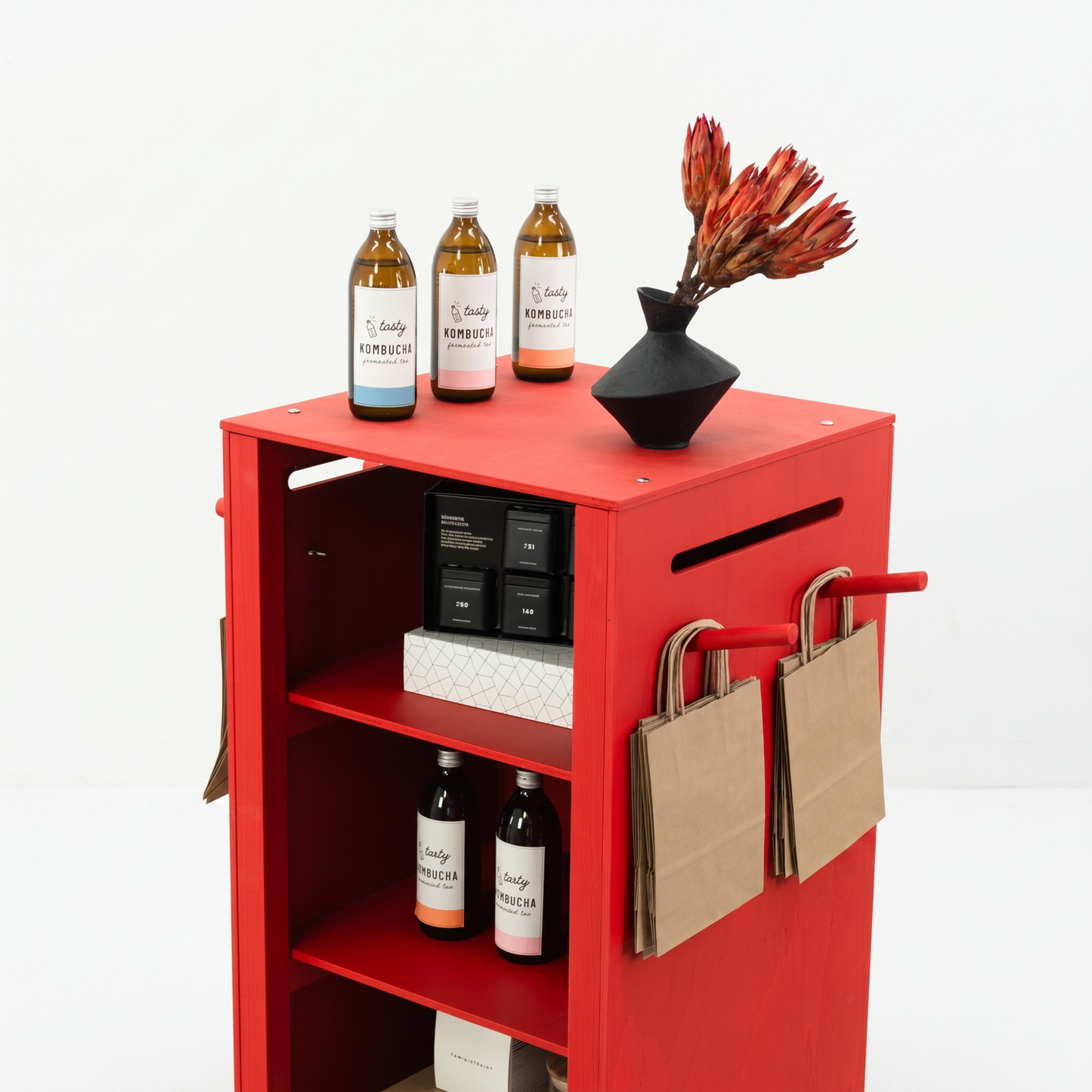 Comptoir événementiel compact VC-06-W-ML | couleur personnalisée