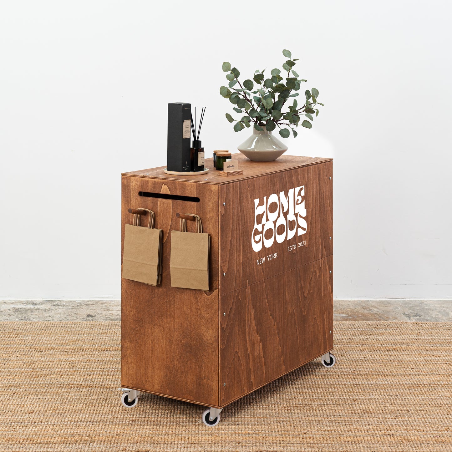 Checkout stand VC-08-W-CF | coffee color