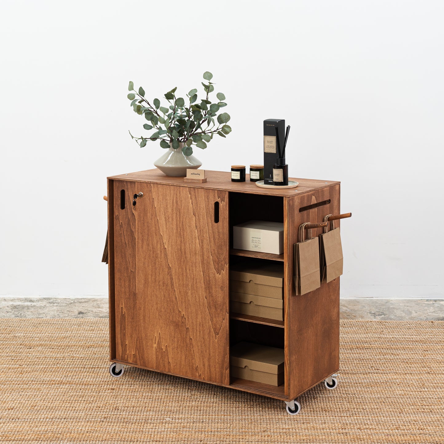Checkout stand VC-08-W-CF | coffee color