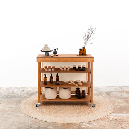 Vendor Table With Shelves VC-10-C-W-CF | coffee color