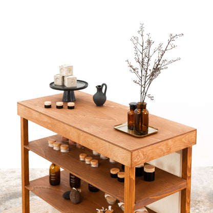 Vendor Table With Shelves VC-10-C-W-CF | coffee color