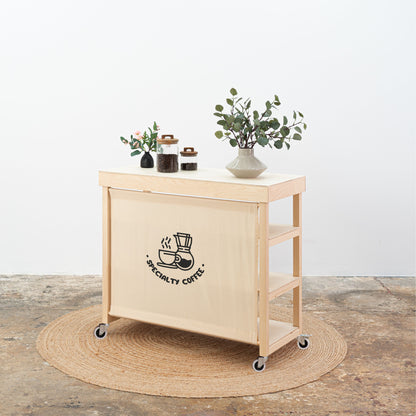 Vendor Table With Shelves VC-10-C-W-NT | natural color