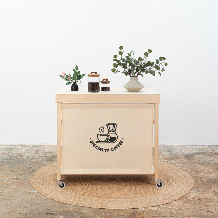 Vendor Table With Shelves VC-10-C-W-NT | natural color