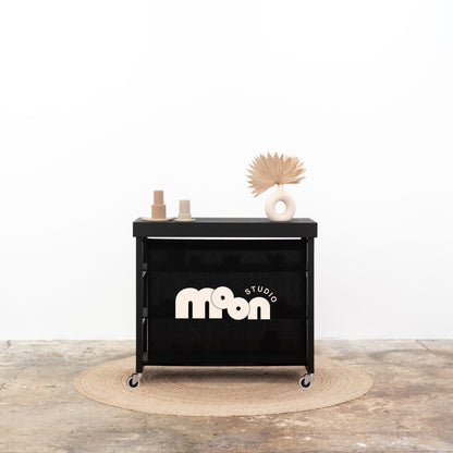 Vendor Table With Shelves VC-10-C-W-BL | black color