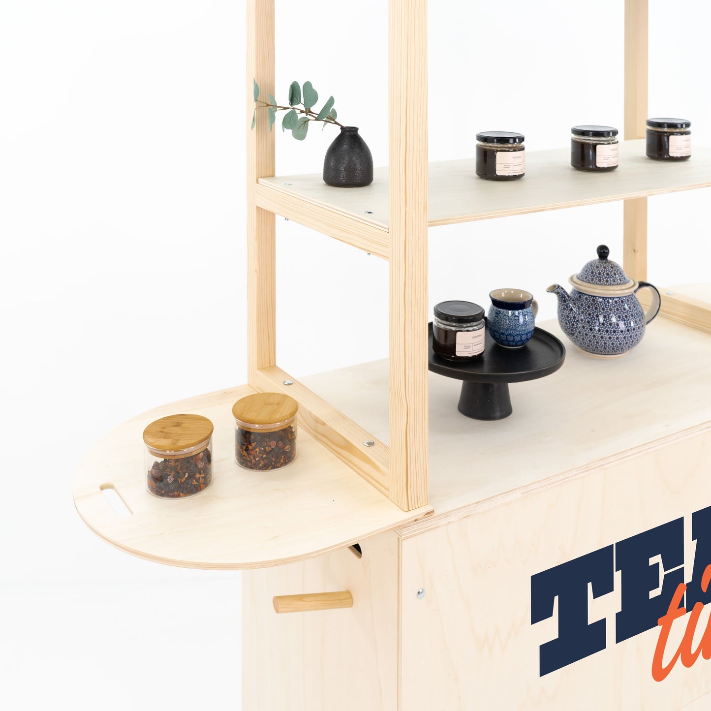 Mobilny wózek ekspozycyjny VC-12-W-NT | kolor naturalny