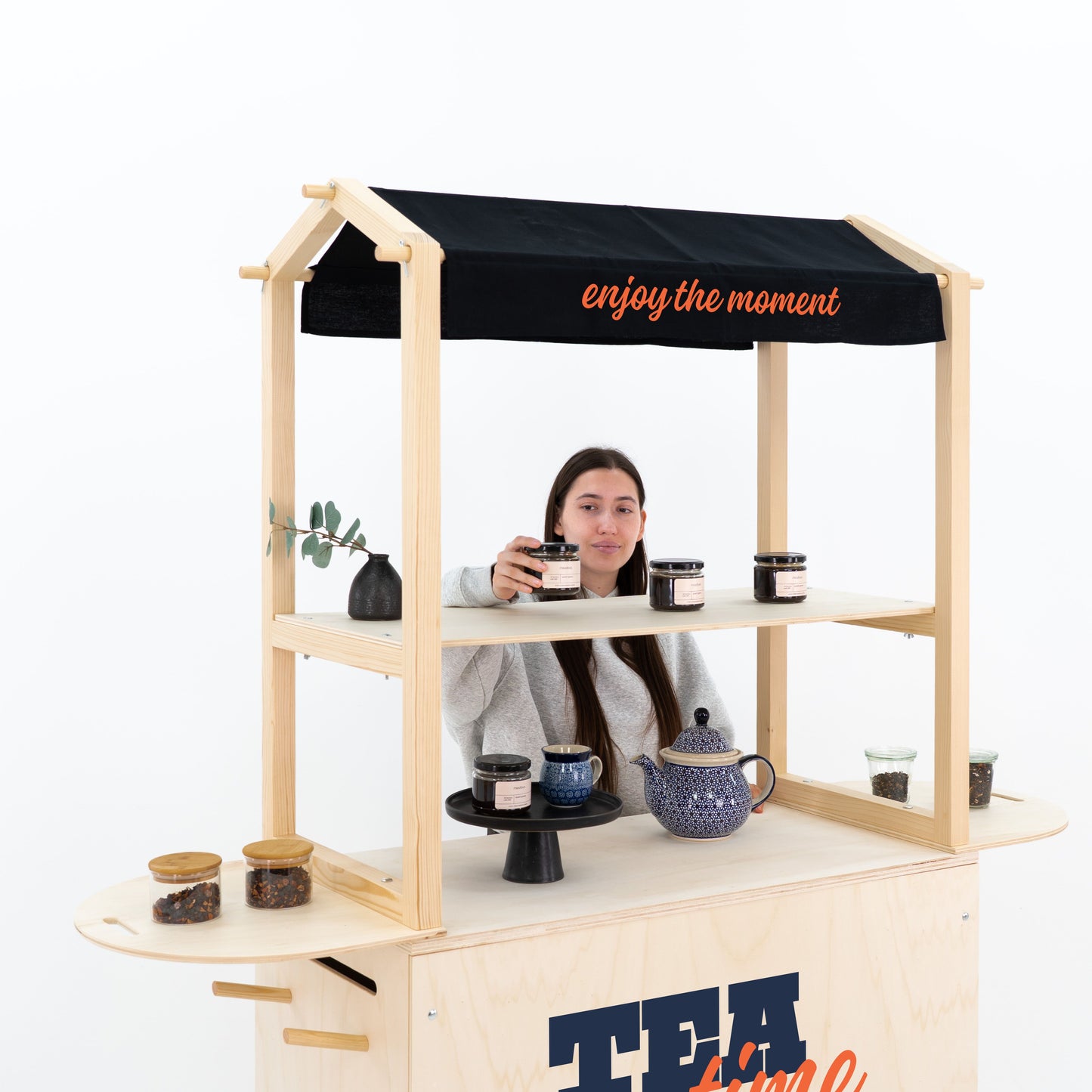 Mobilny wózek ekspozycyjny VC-12-W-NT | kolor naturalny