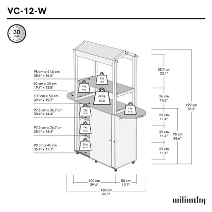 Mobile Bar VC-12-W-NT | naturfarben