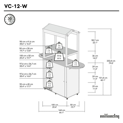 Customizable Mobile bar VC-12-W-ML | custom color