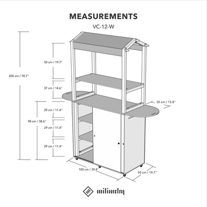 Mobile Bar VC-12-W-BL | Farbe schwarz