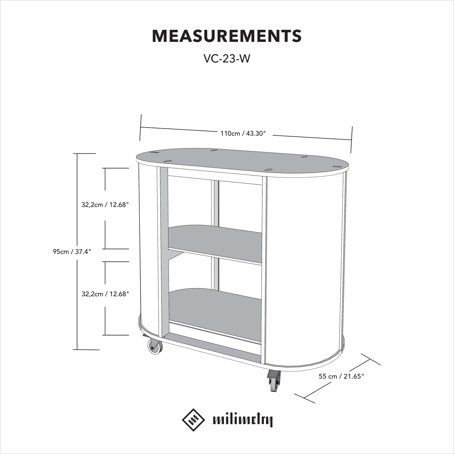 Compact oval counter VC-23-W-ML | custom color