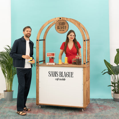 Mobile catering cart with on-brand design for experiential marketing