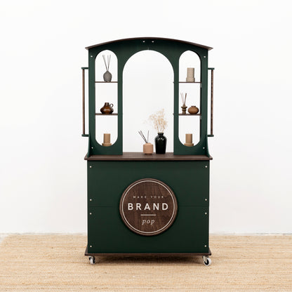 flat-pack display cart with tool-free setup for events and trade shows

