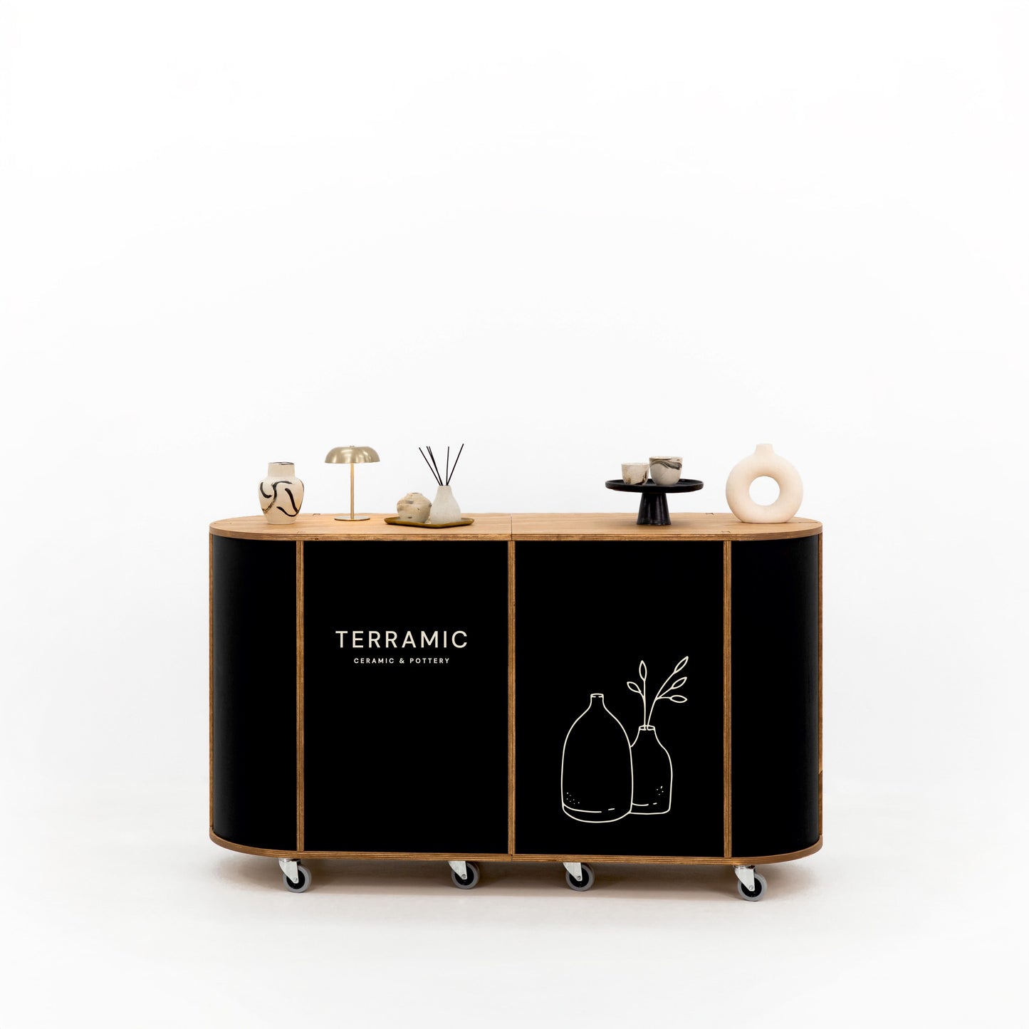 Grand comptoir ovale VC-28-W-ML | couleur personnalisée