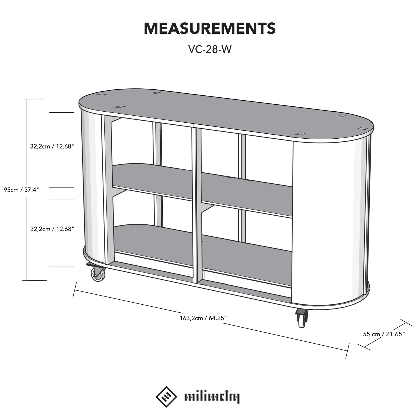 Large oval counter VC-28-W-ML | custom color