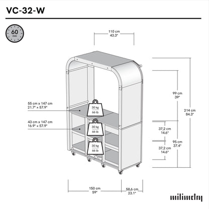 Camper Style Display Cart VC-32-W-ML | custom color
