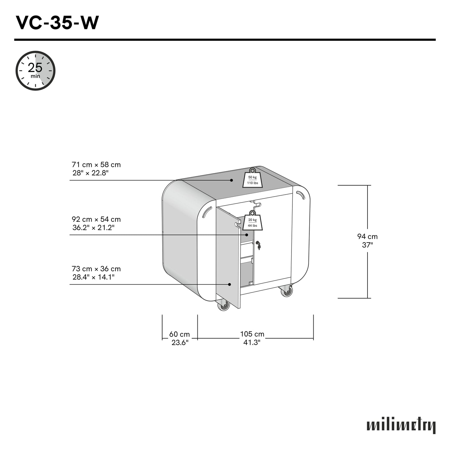 Portable Display Counter VC-35-W-ML | custom color