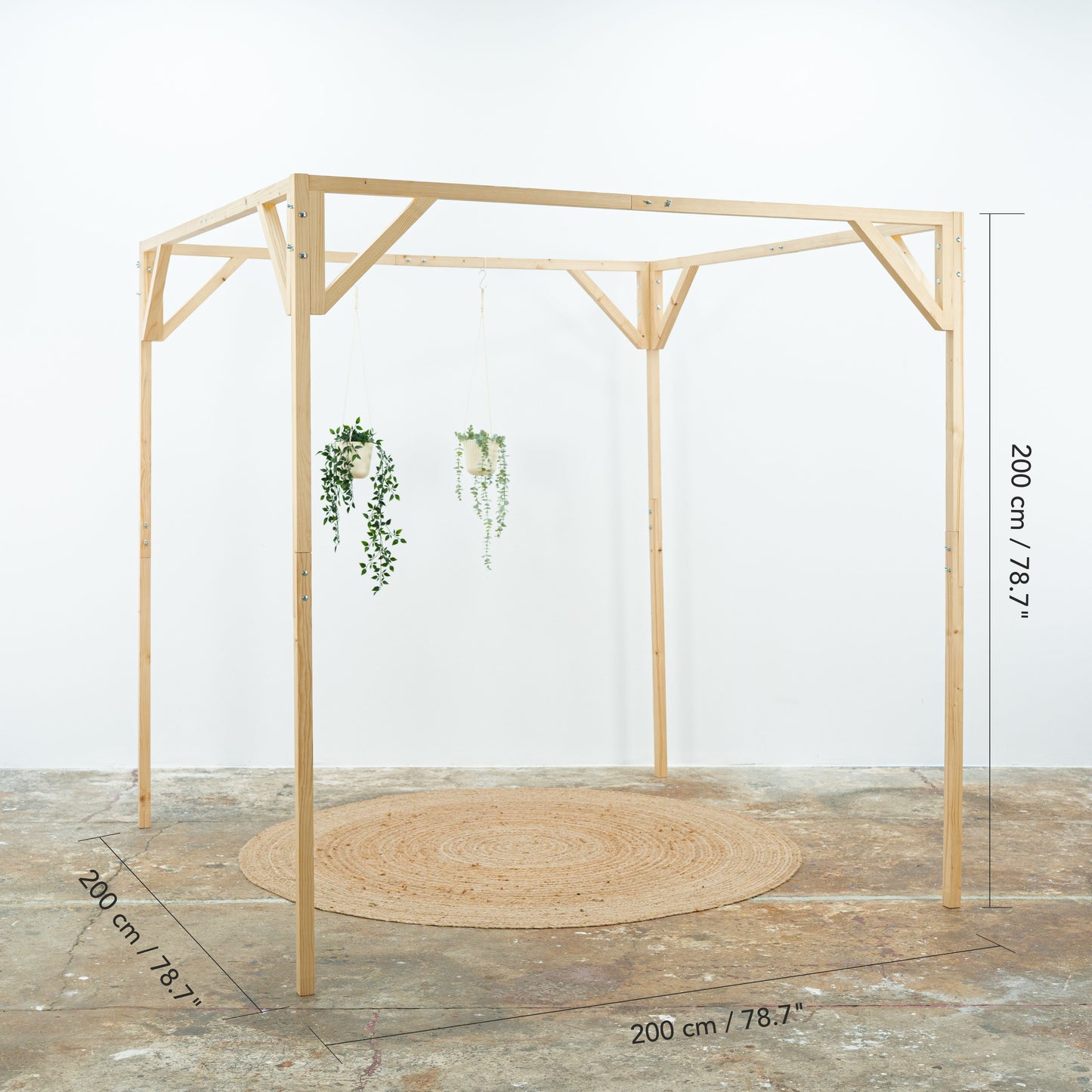 SAMPLE SALE | Trade show foldable wooden gazebo canopy VH-02-NT, tent alternative, 6.5'x6.5'