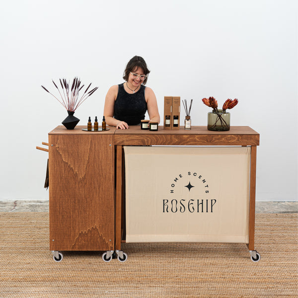 Portable Counter & Table Set – Coffee Finish | Perfect for Trade Shows ...