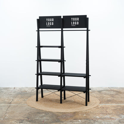 Portable A-frame double shelving VRS-01-BL | black color