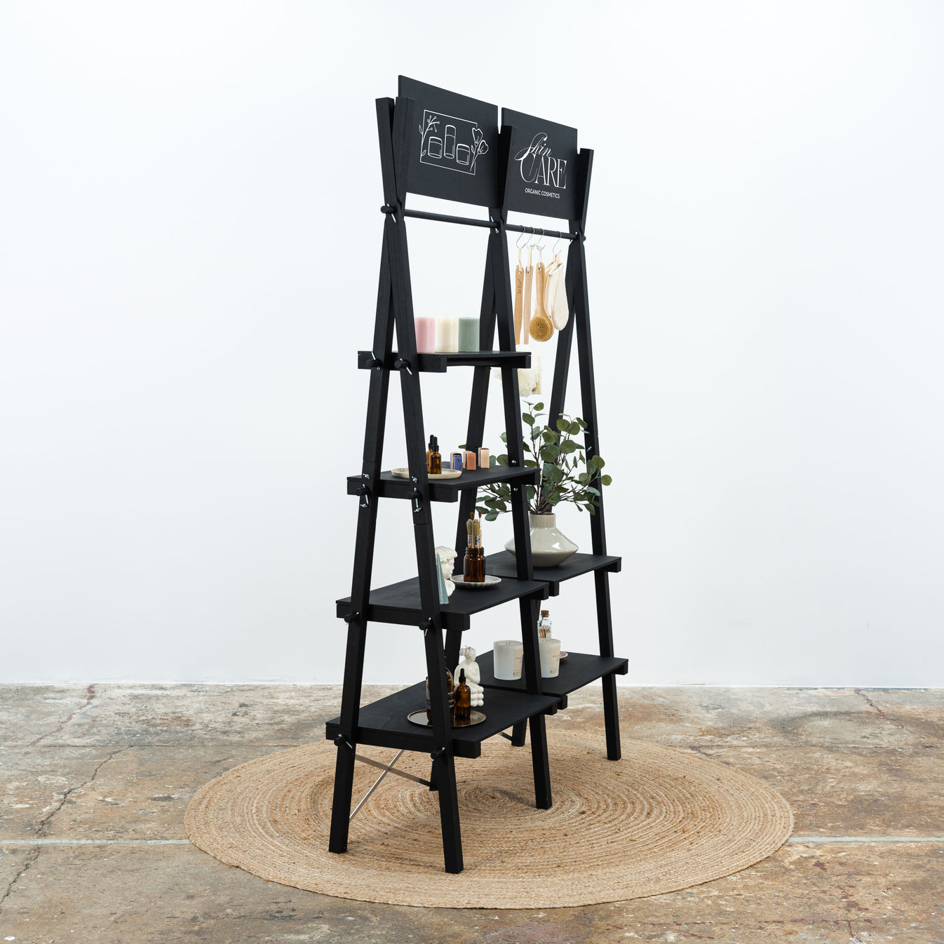 Double Display Stand Black – Trade Fair Vendor Rack – Milimetry