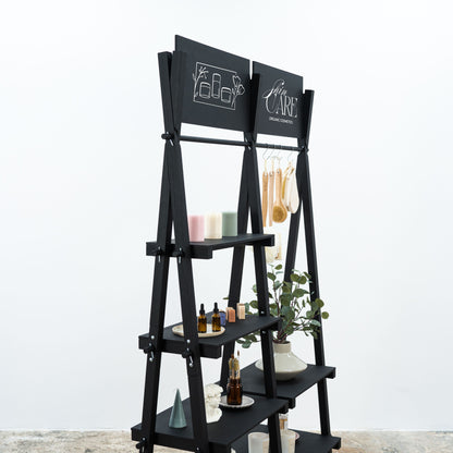 Portable A-frame double shelving VRS-01-BL | black color