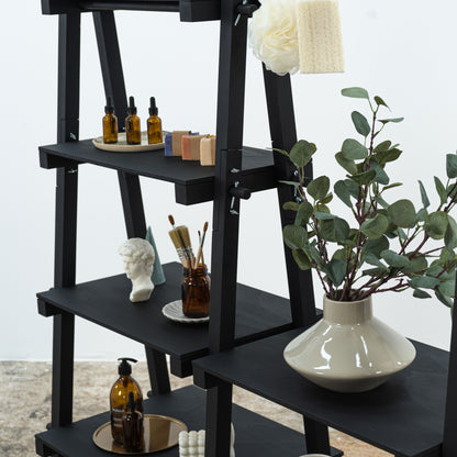 Portable A-frame double shelving VRS-01-BL | black color