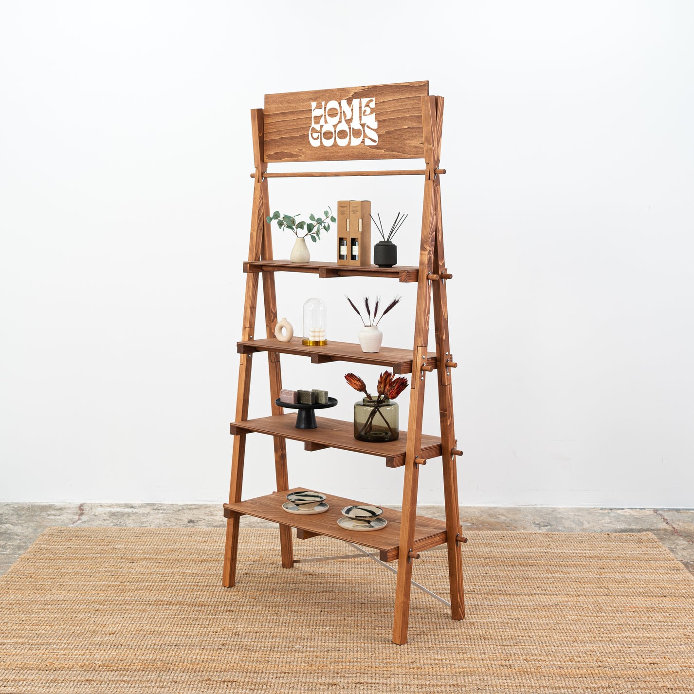 Collapsible Wooden Shelf | A-Frame Display for Markets – Milimetry