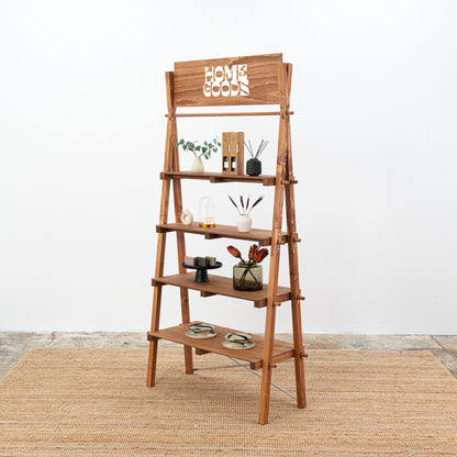 Portable A-frame shelving VS-03-CF | coffee color