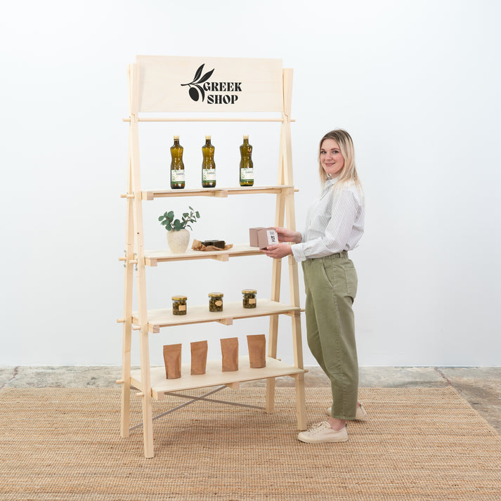 A-Frame Shelving Unit | Collapsible Wooden Market Display – Milimetry