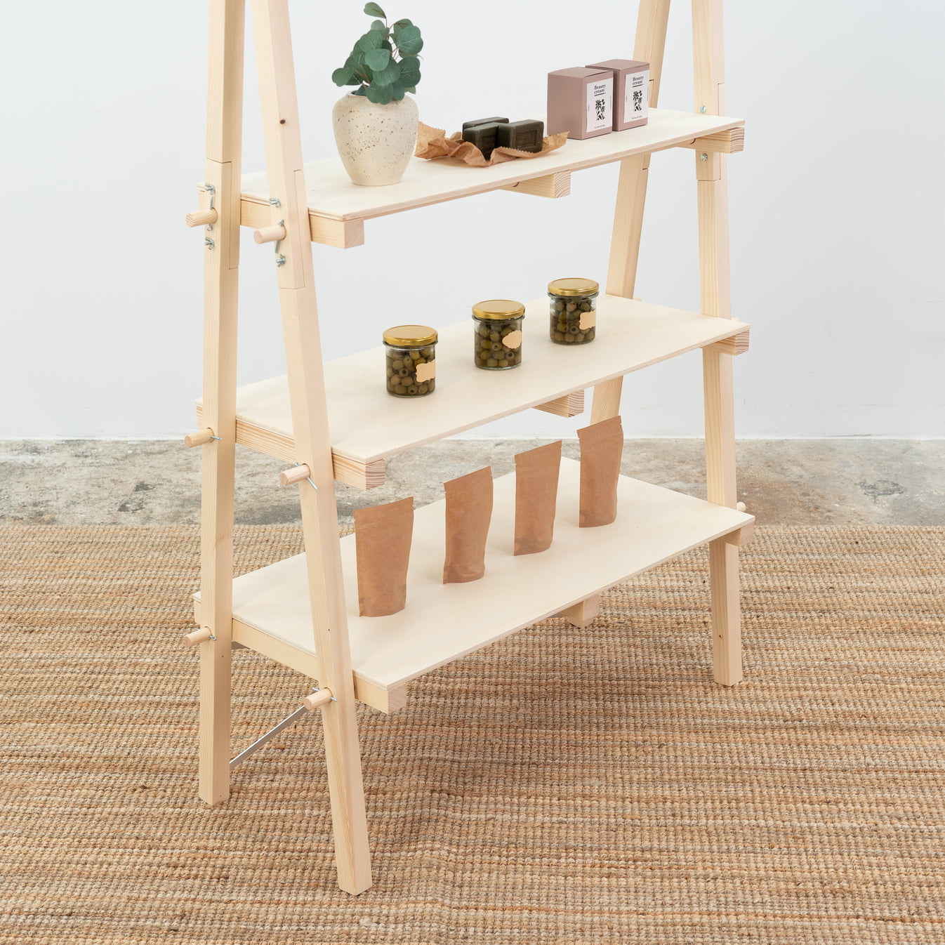 A-Frame Shelving Unit | Collapsible Wooden Market Display – Milimetry