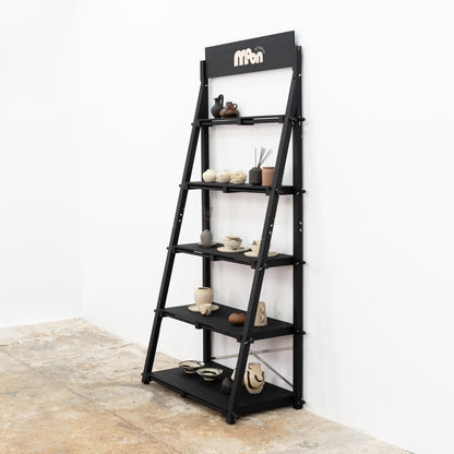 Portable shelving with vertical back VS-05-BL | BLACK color