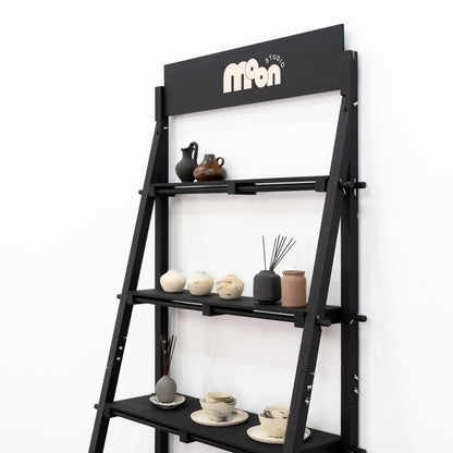 Portable shelving with vertical back VS-05-BL | BLACK color