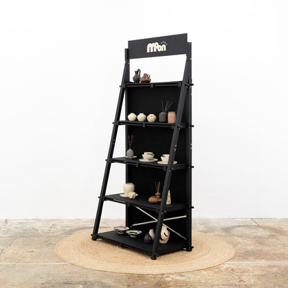 Portable shelving with vertical back VS-05-BL | BLACK color