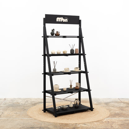 Portable shelving with vertical back VS-05-BL | BLACK color