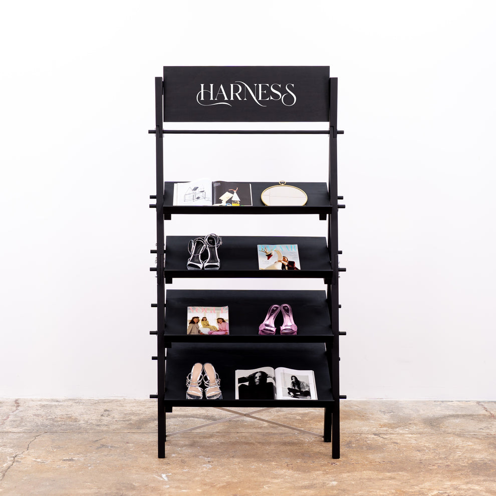 Angled Display Rack | Black Slanted Shelf for Retail – Milimetry