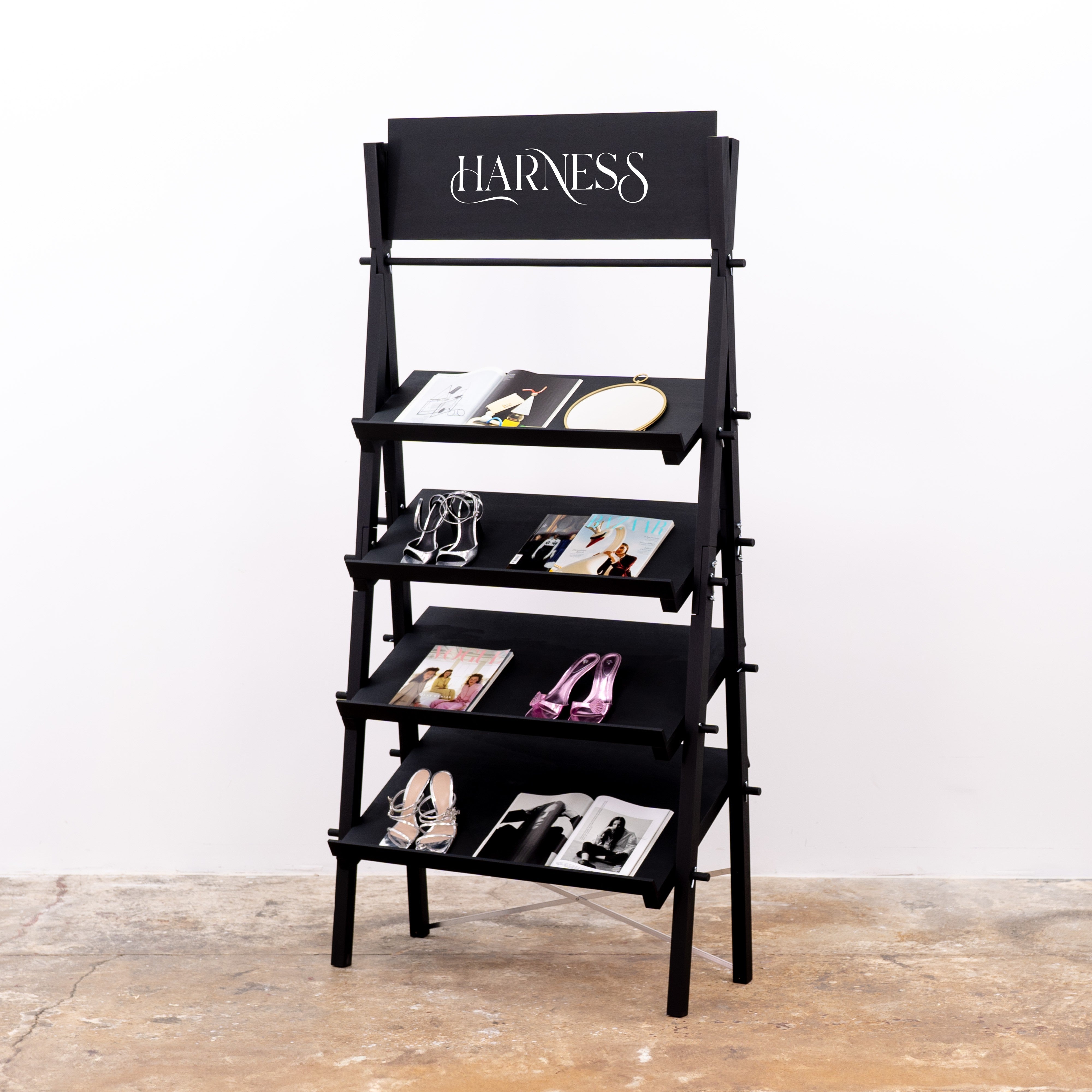 Angled Display Rack | Black Slanted Shelf for Retail – Milimetry