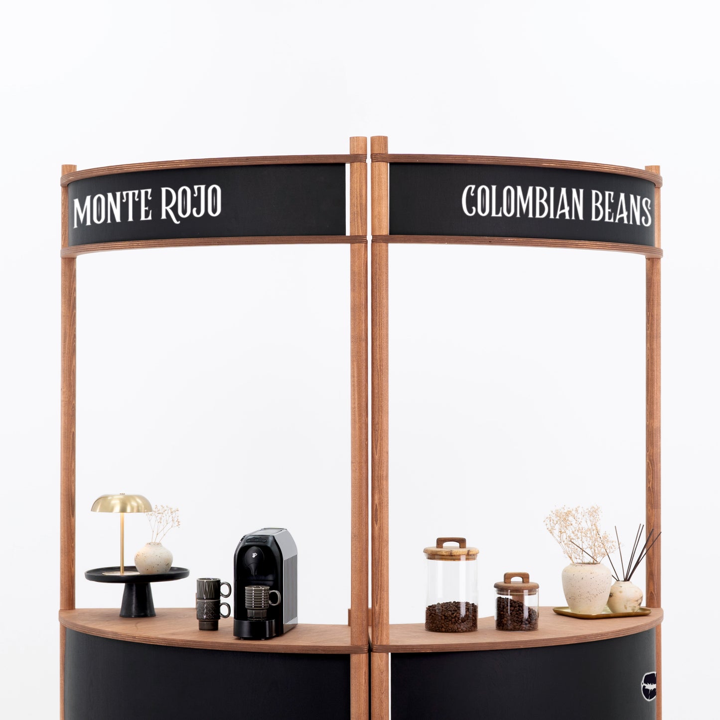 Station de service client incurvée Nara II | café + couleur personnalisée