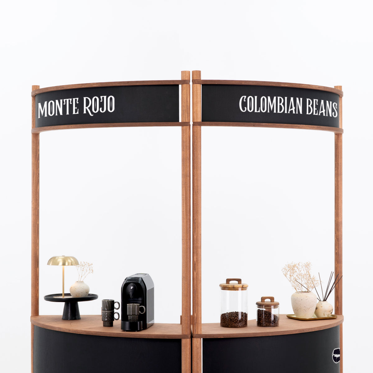 Station de service client incurvée Nara II | café + couleur personnalisée