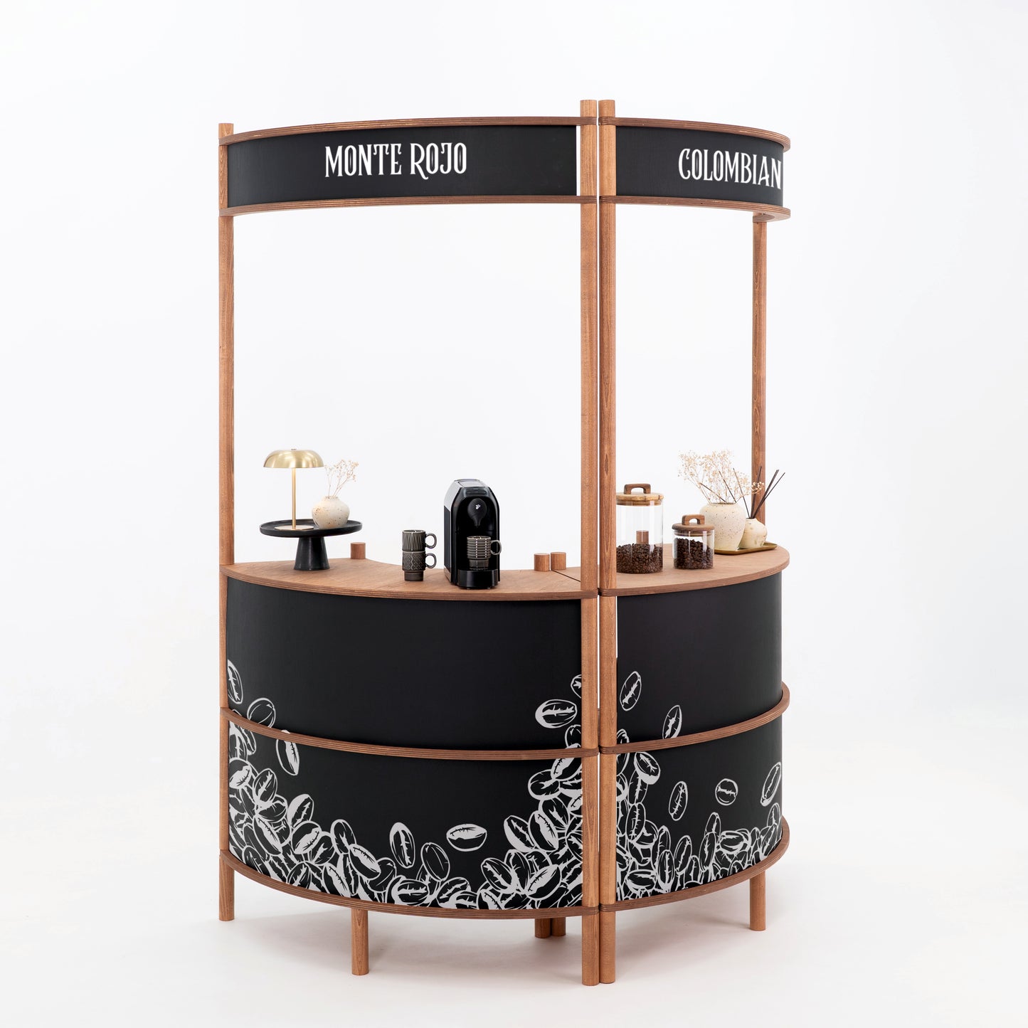 Station de service client incurvée Nara II | café + couleur personnalisée