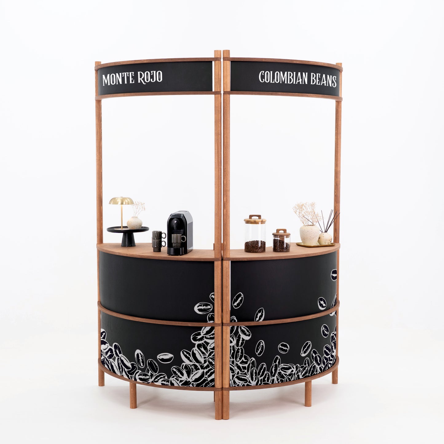 Station de service client incurvée Nara II | café + couleur personnalisée