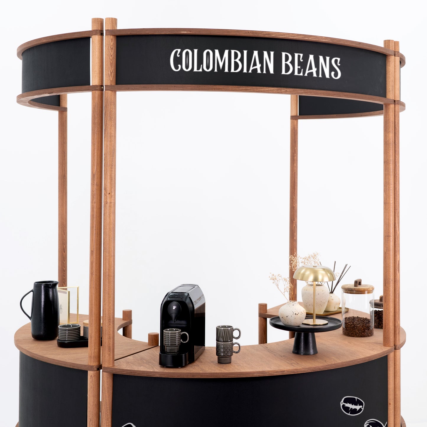 Station de service client incurvée Nara II | café + couleur personnalisée