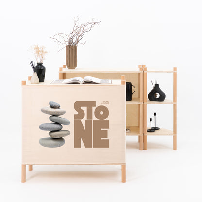 Cotton canvas panels on display counters for logo printing